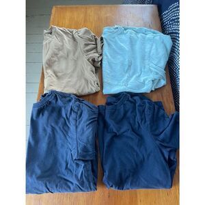 Boys bundle of t-shirts tan, turquoise, navy blue XL